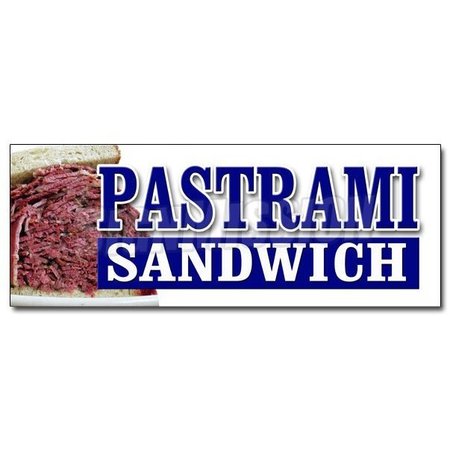 SIGNMISSION PASTRAMI SANDWICH DECAL sticker Yiddish food restaurant butcher shop, D-12 Pastrami Sandwich D-12 Pastrami Sandwich